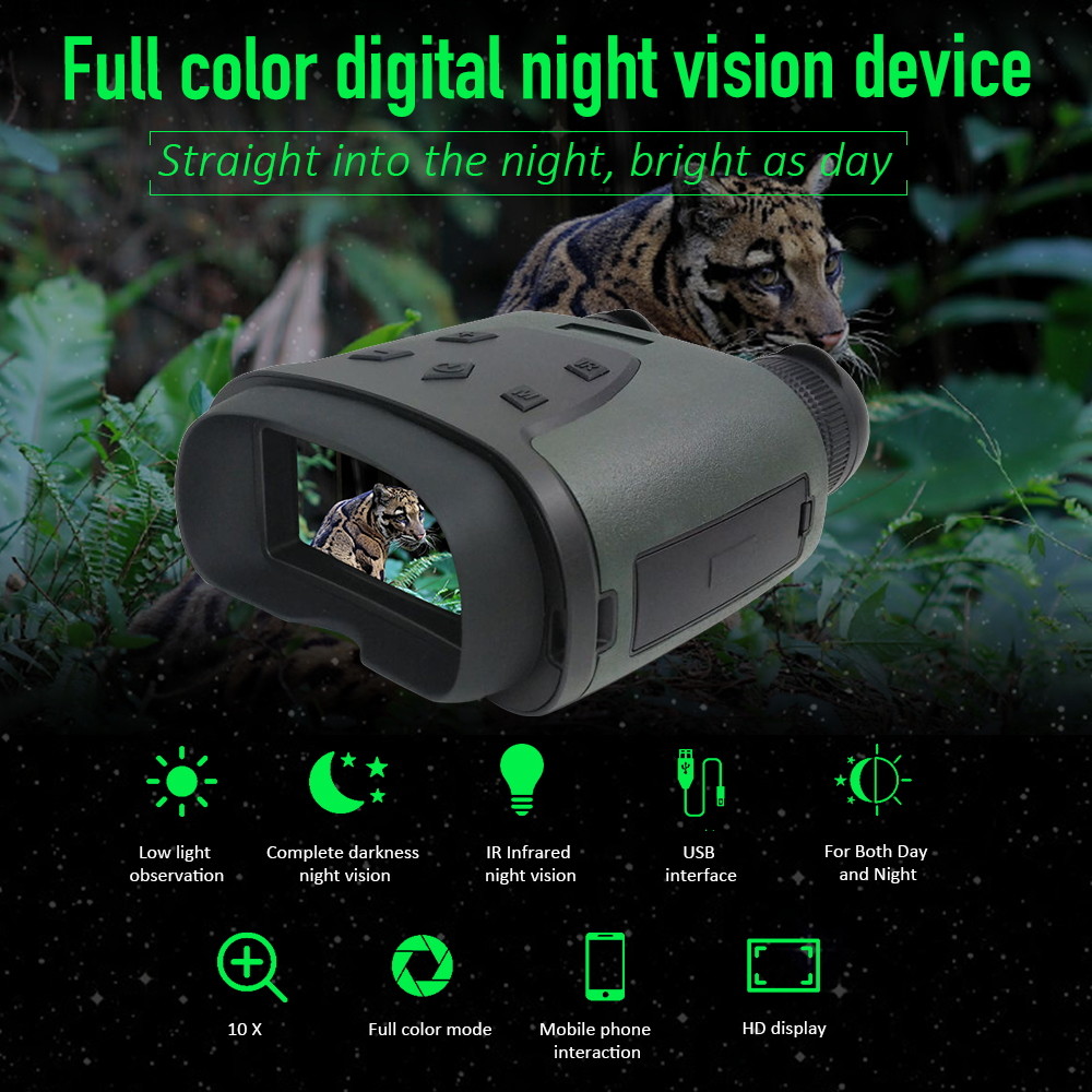 Full Color 10X Digital Zoom Infrared Night Vision Binoculars For Hunting